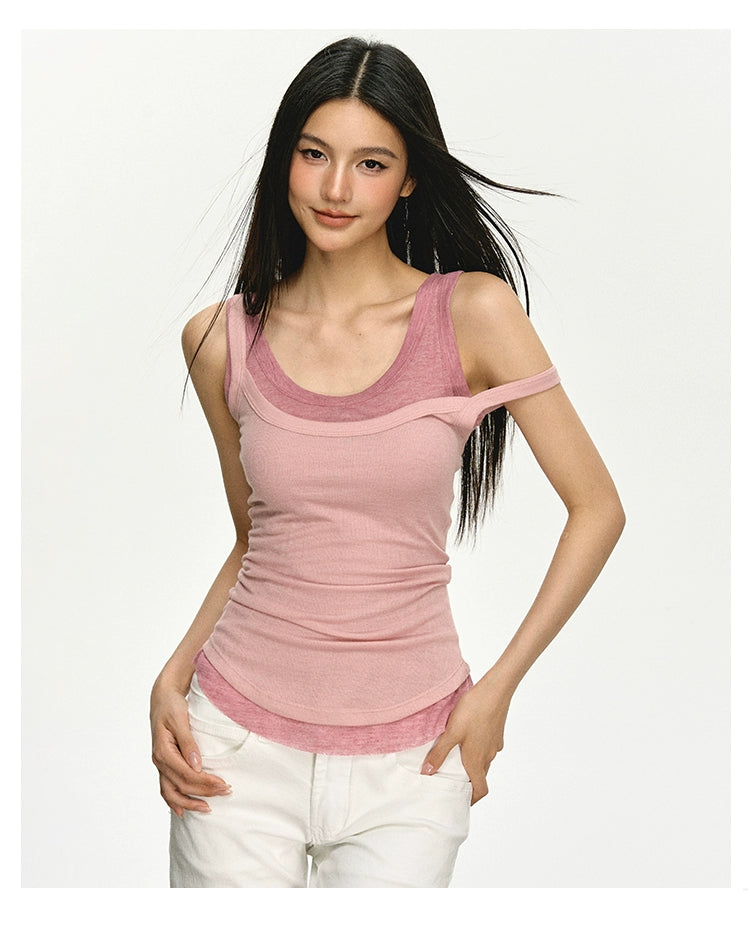 Anna Aneae Contrasting True Two-piece Sling Vest
