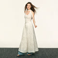 Aaisup Lace Jacquard Waist Thin Floral Skirt
