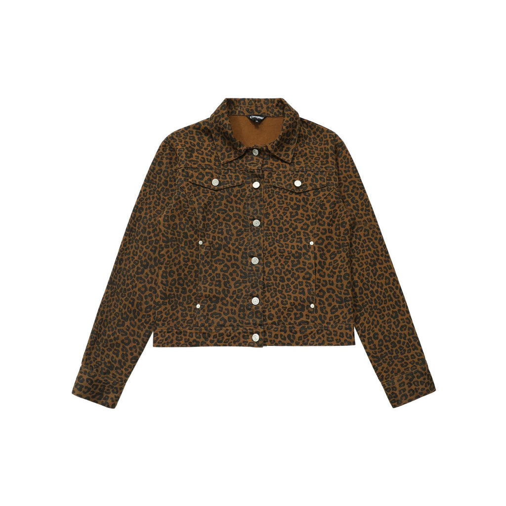 CHANYOOU Vintage Lapel Leopard Print Short Jacket