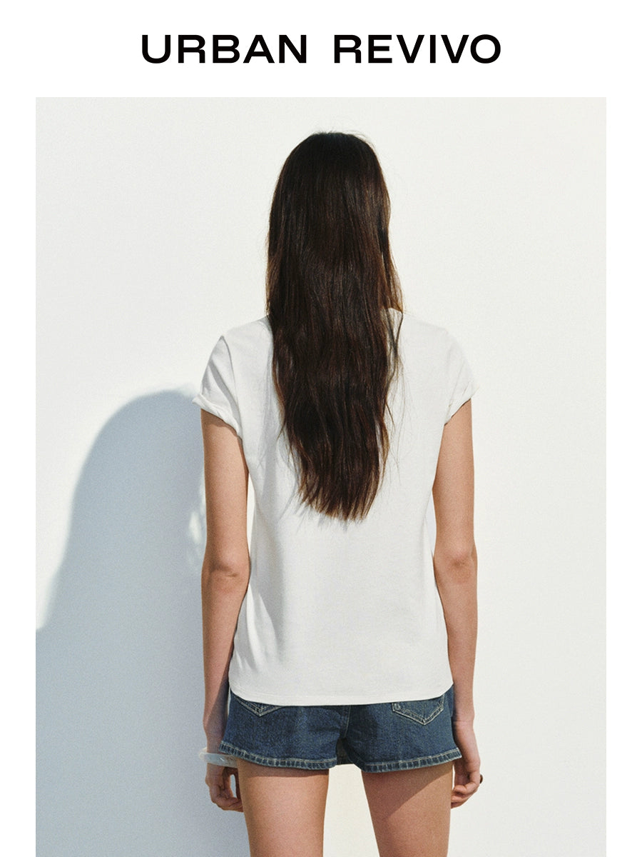 URBAN REVIVO Fun Casual Cute Pet Print Tee