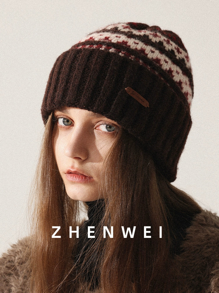 ZHENWEI Big Head Circumference Thick Knitted Hat