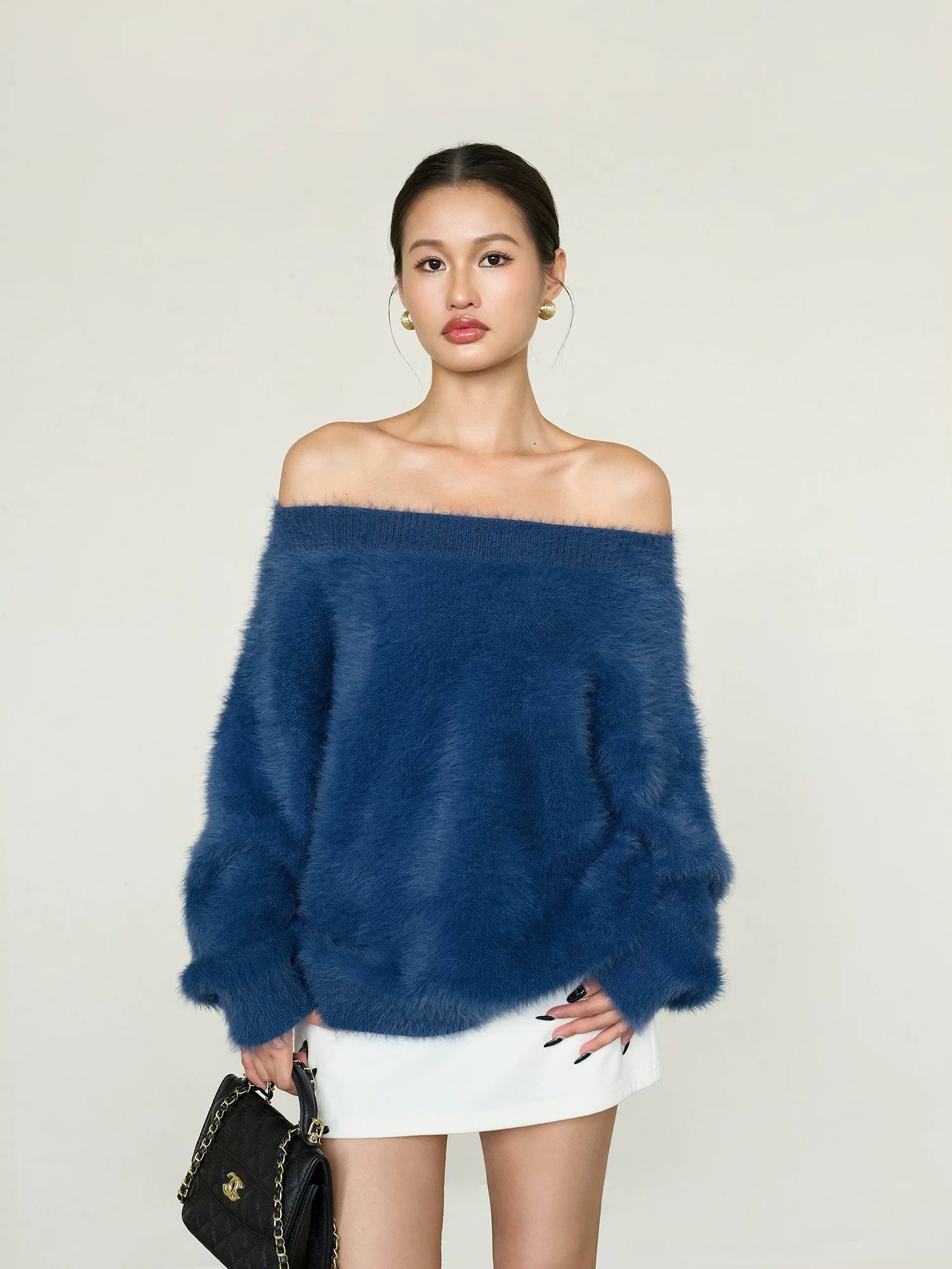 Osph One-word Shoulder Lazy Loose Sweater