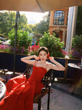 1S Removable Shoulder Strap Fishbone Waist Tie Tube Breast Suspender Skirt