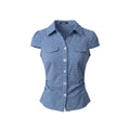 HeyHenry Slim-fit Waist and Shoulder Plaid Short-sleeved Shirt