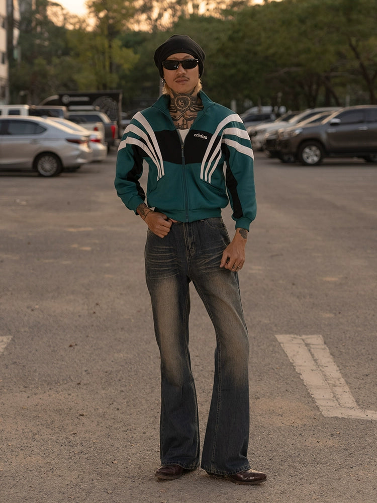 PUBLICRADIO Vintage Washed Rust Denim Flared Pants