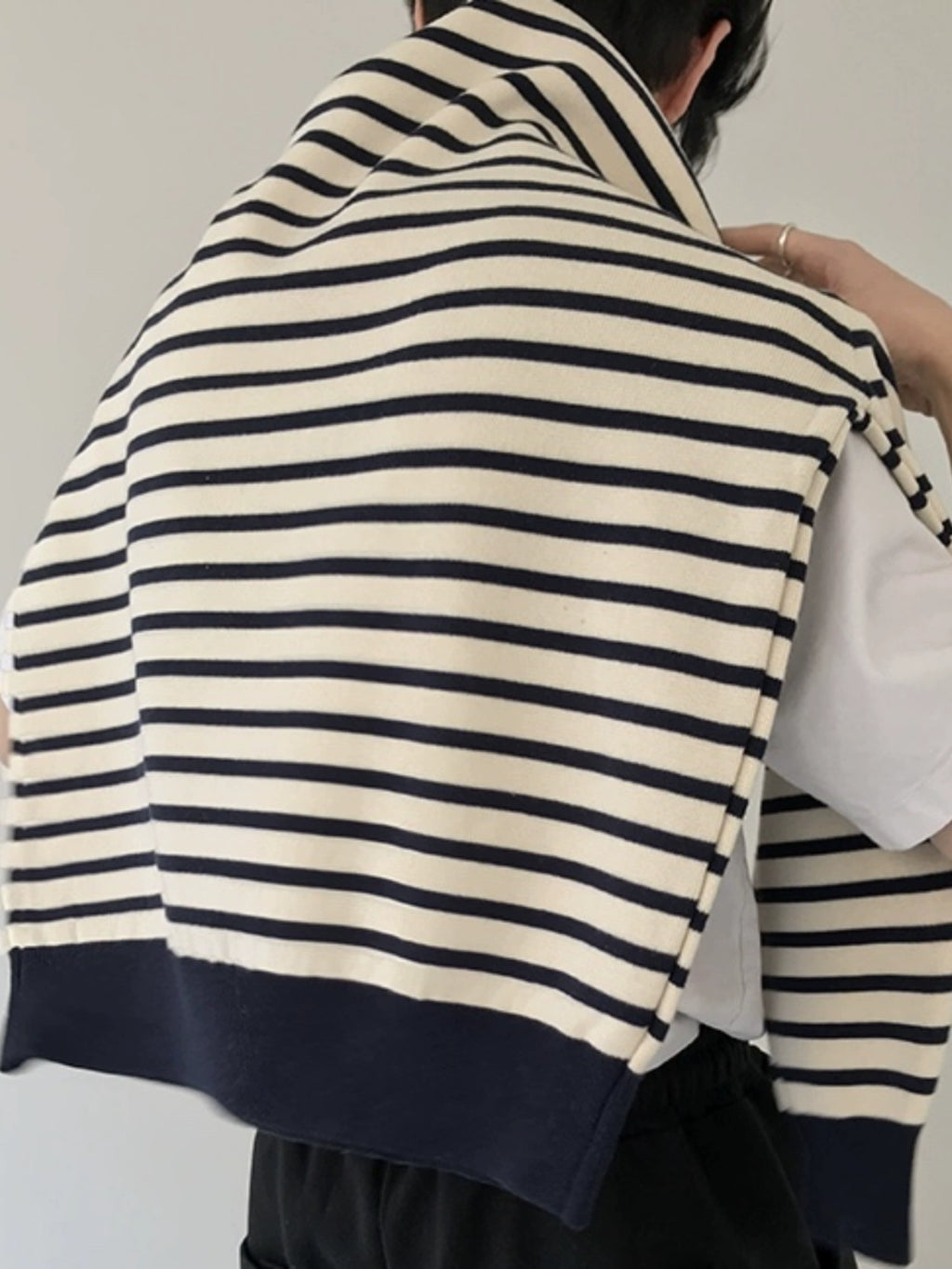 COLN Versatile Striped Knitted Sweater