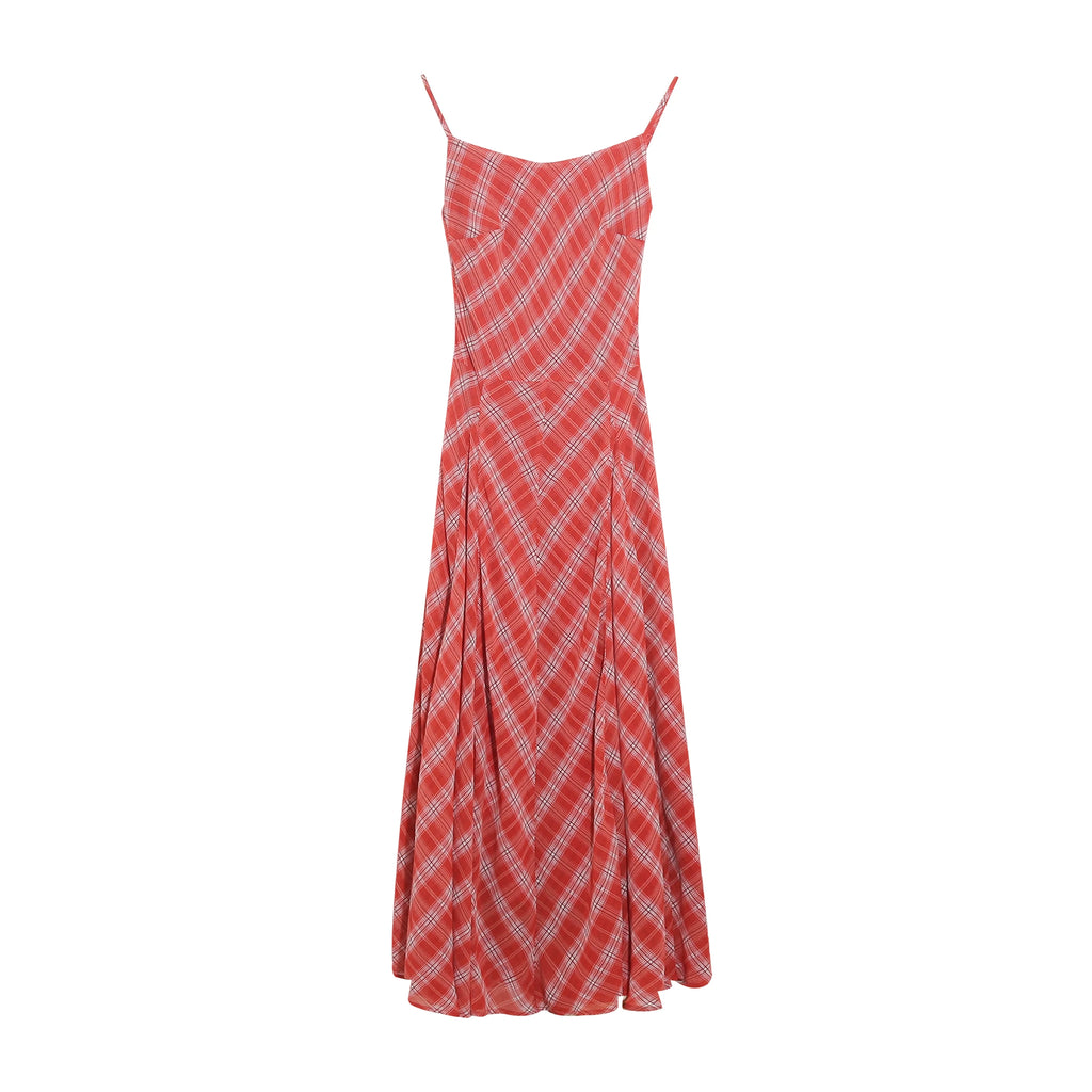 Wildberry Red Plaid Waist Suspender Dress