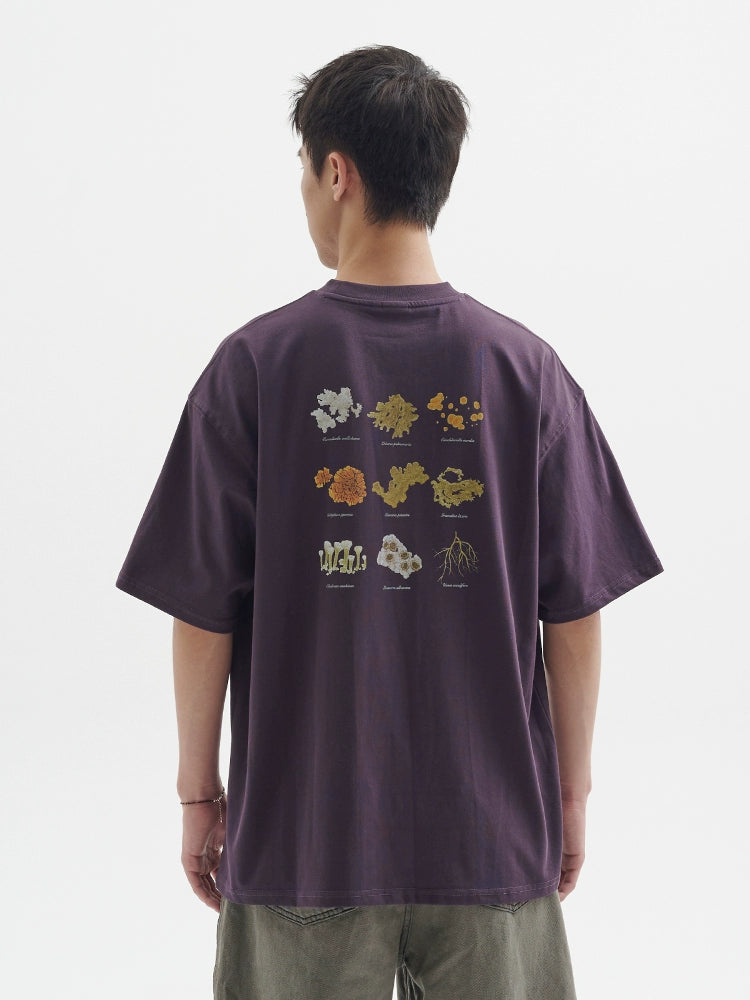 BUTTBILL Back Plant Print Cool Quick Drying Tee