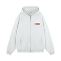 SOSER Vintage Back Suede Print Hooded Zipper Shirt