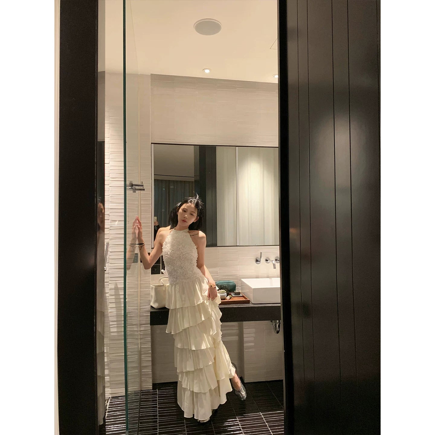 YOUNG KYLIN Neck Sleeveless Backless Waist Dress