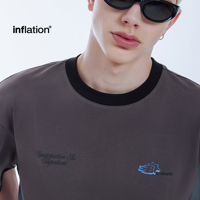 INF Technology Function Five-in-One Technology Fabric Color Matching Short Sleeve Tee