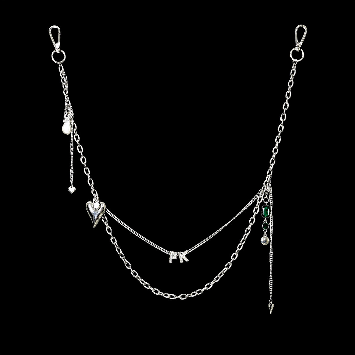 FUNKYFUN Handmade Pendant Double Trouser Chain