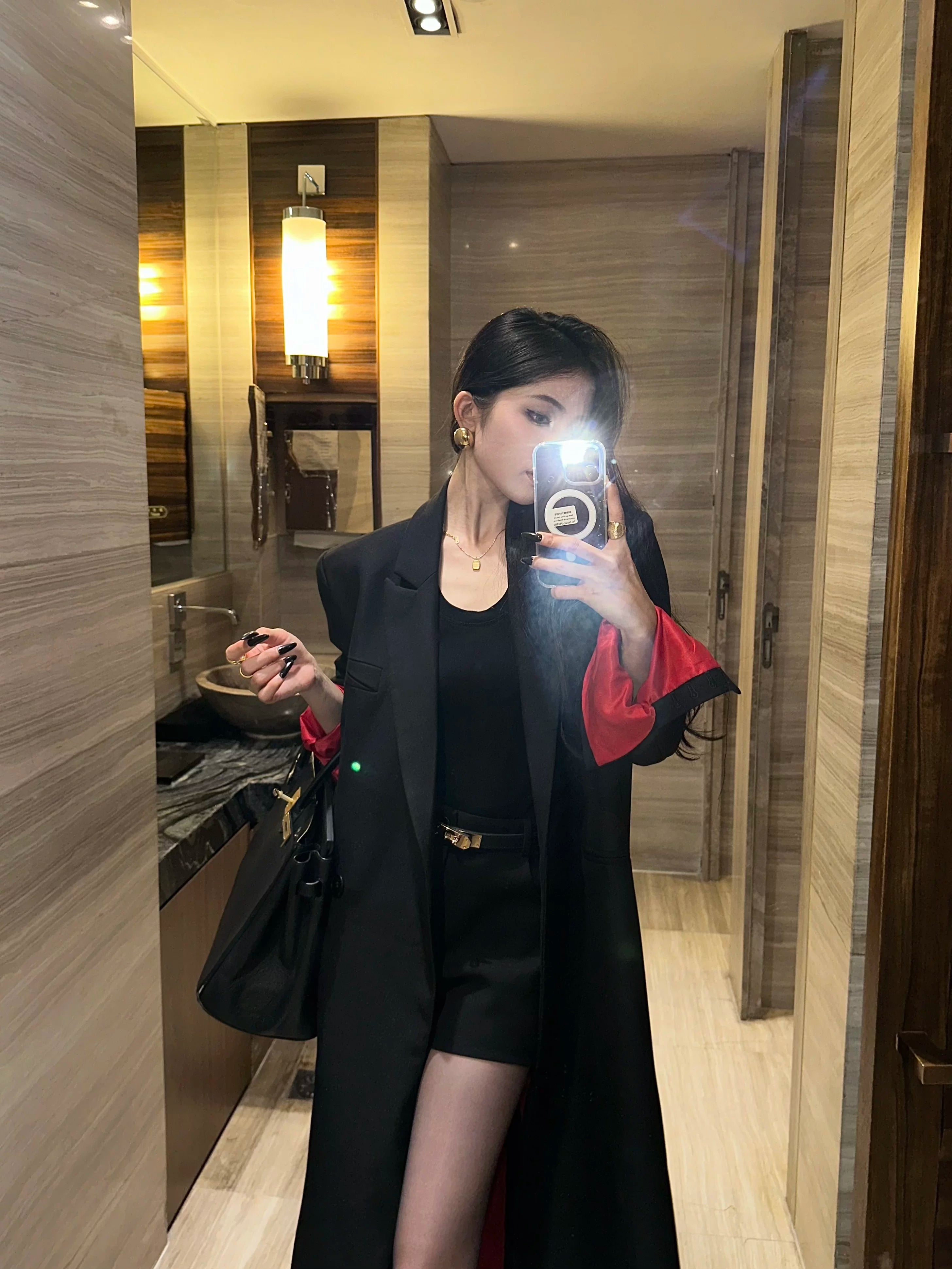CHUYUQI Premium Aura Red Lined Coat