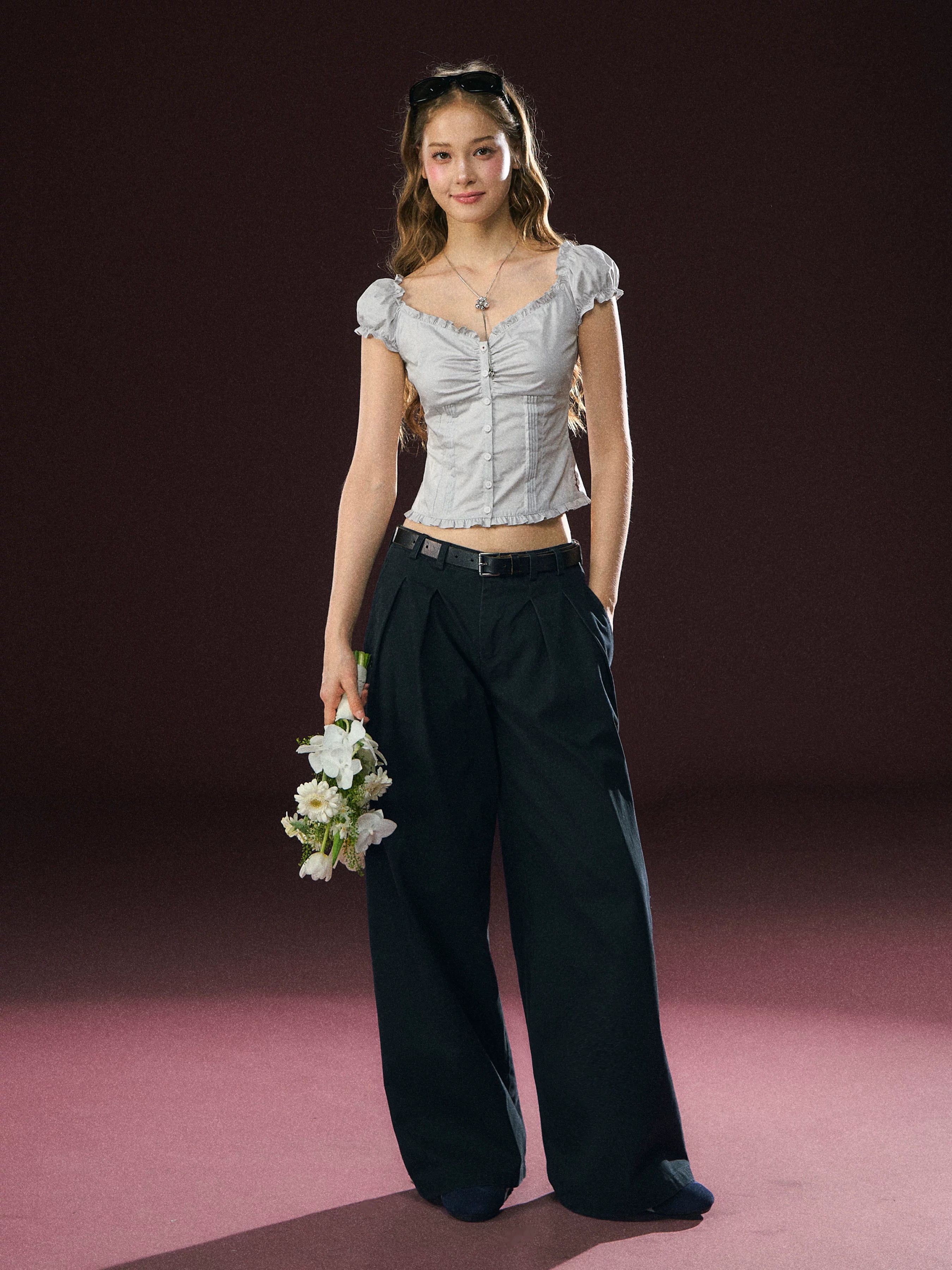 Ariseism Vintage Loose Wide Leg Casual Pants
