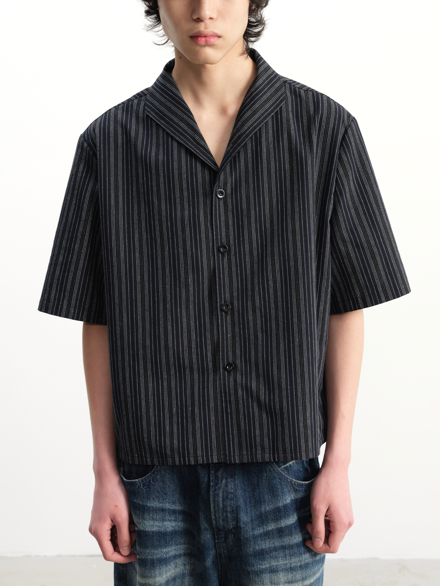 JCAESAR Striped Breathable Short-sleeved Shirt