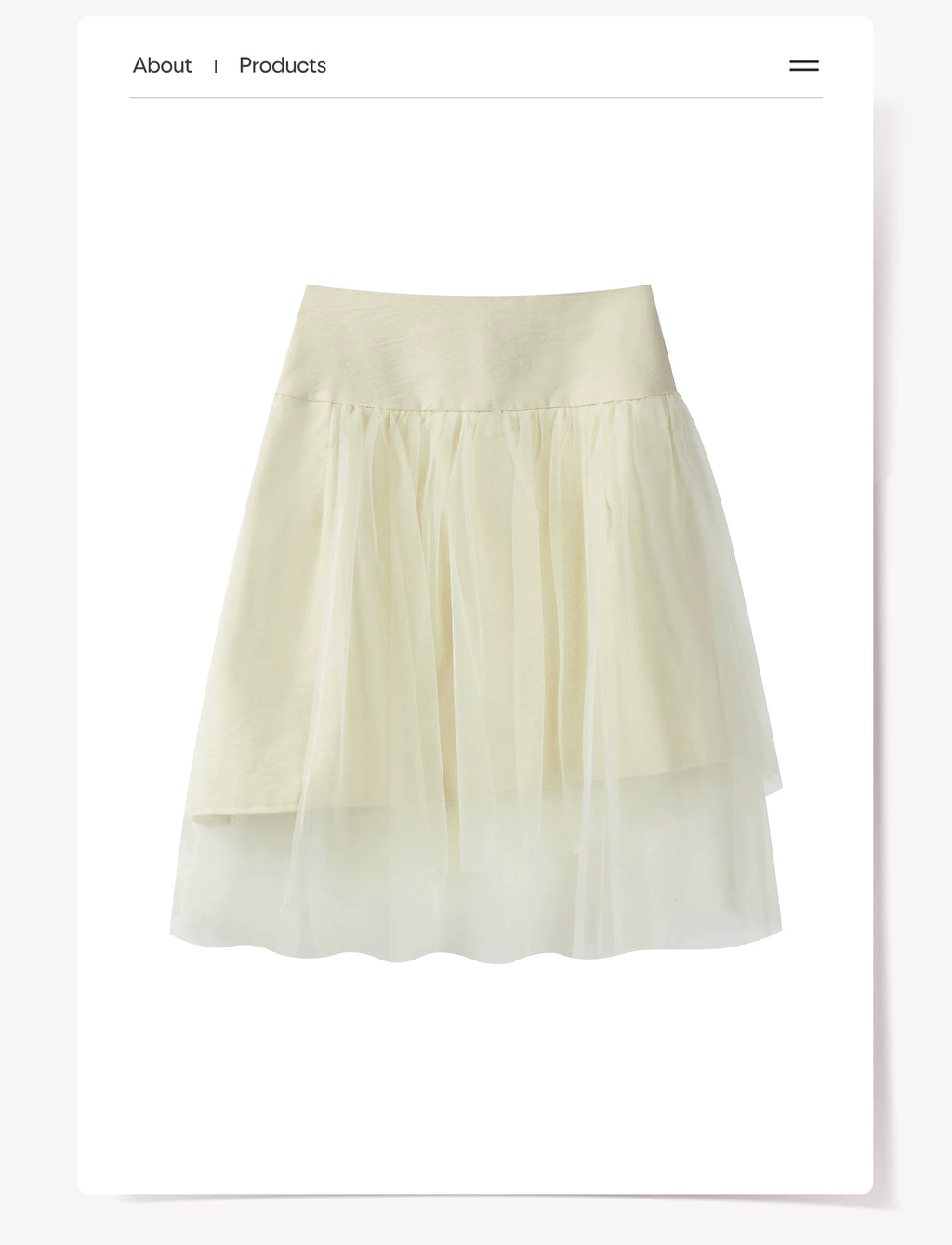 Cantonstory High Waist Thin Mesh A Word Skirt