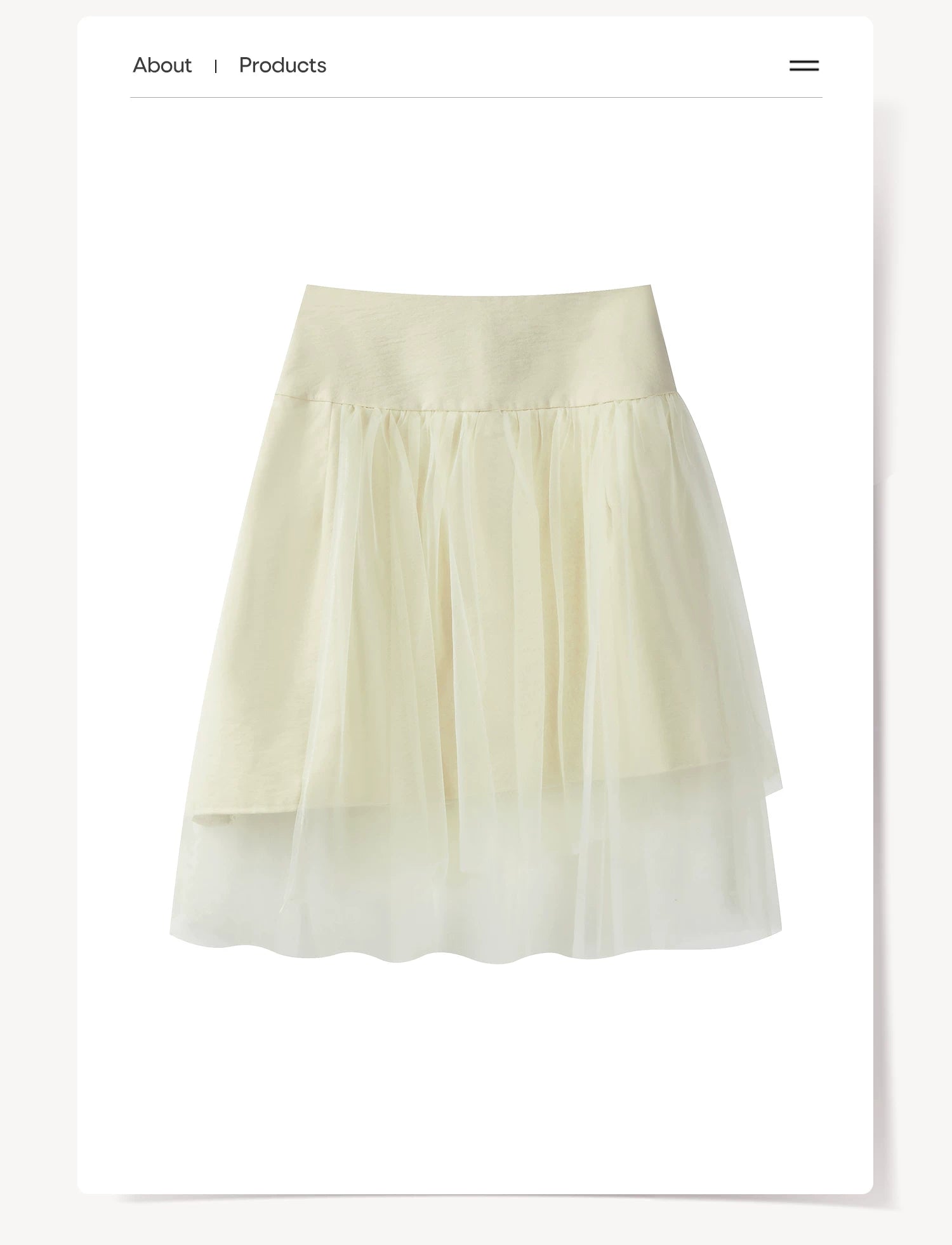 Cantonstory High Waist Thin Mesh A Word Skirt
