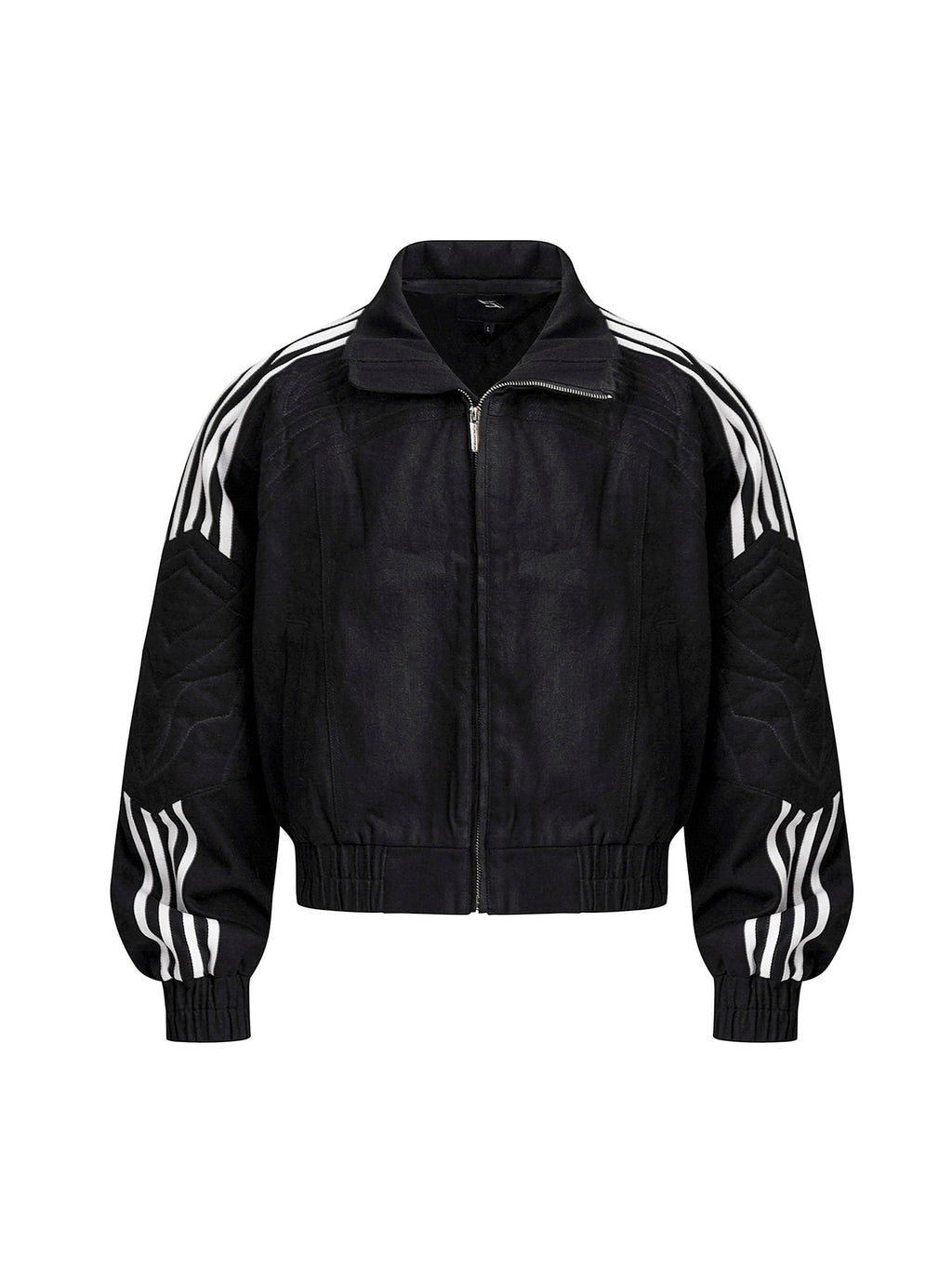 STARTEXCEEDEND Four-bar Spliced Stand-up Collar Jacket