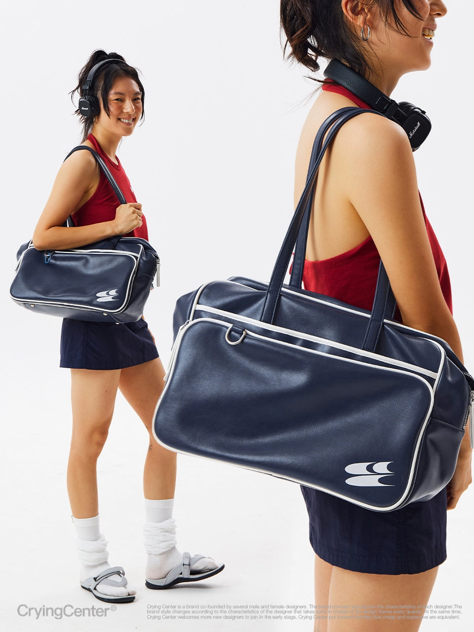 CryingCenter College Style Vintage Large Capacity Commuter Tote