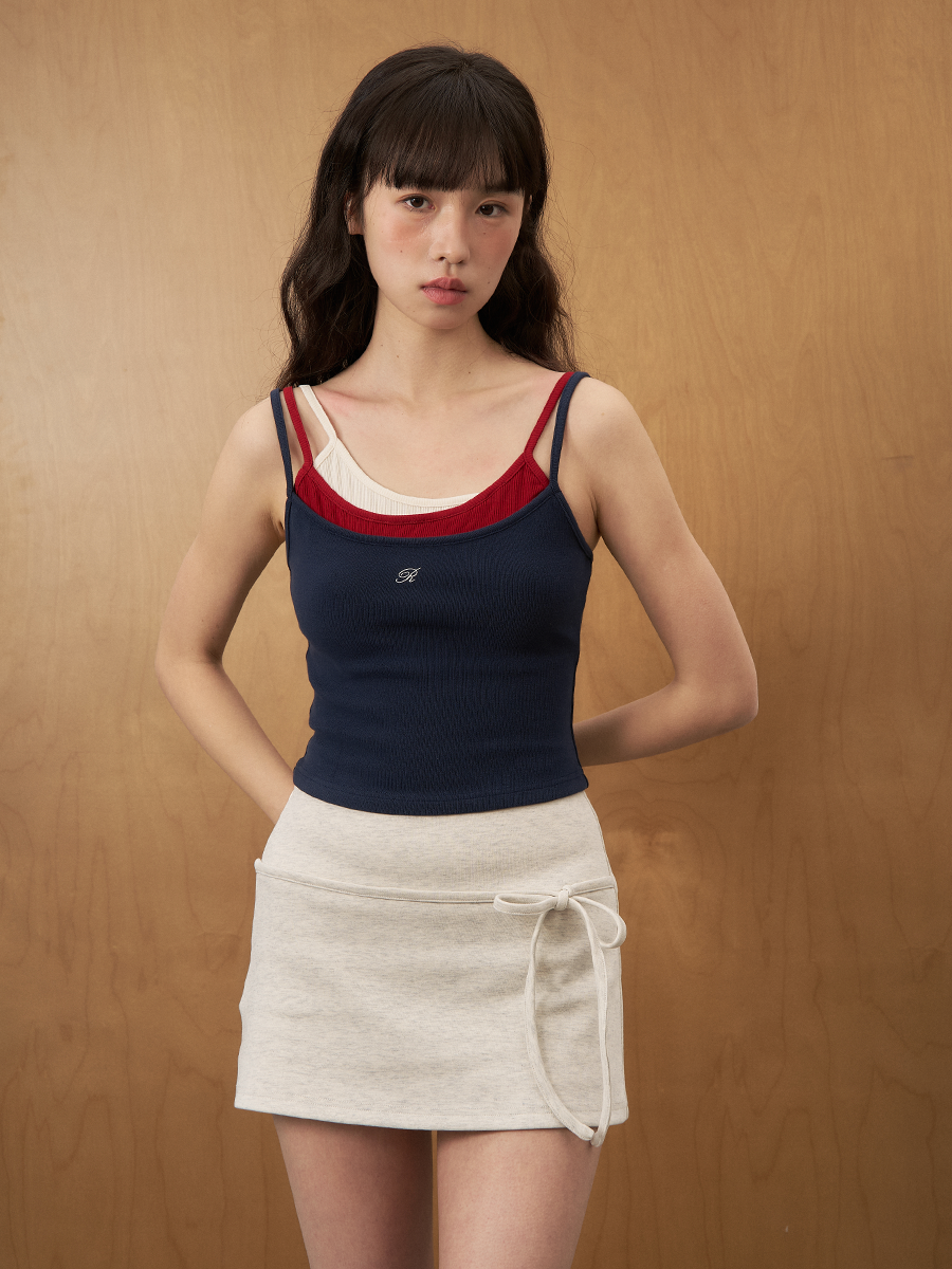 UnderStress Fake Three-piece Knitted Sling Vest