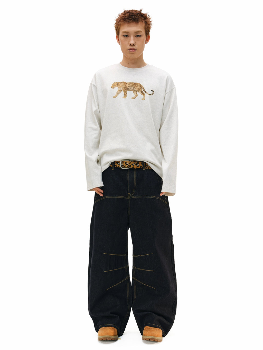 NOVACAM Vintage Fun Zoo Leopard Digital Print Long Sleeve