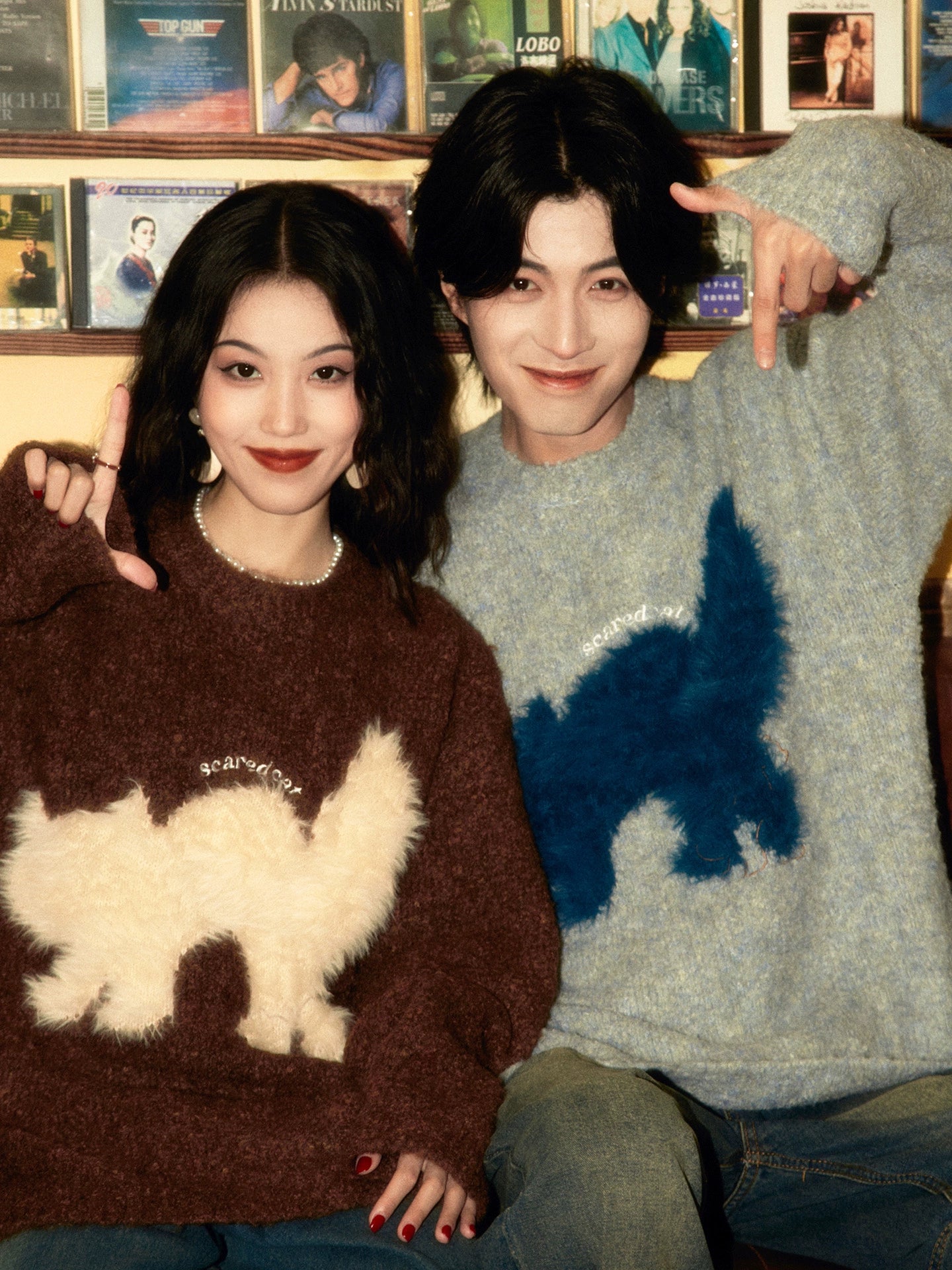 ALOHA Retro Hand-painted Jacquard Sweater