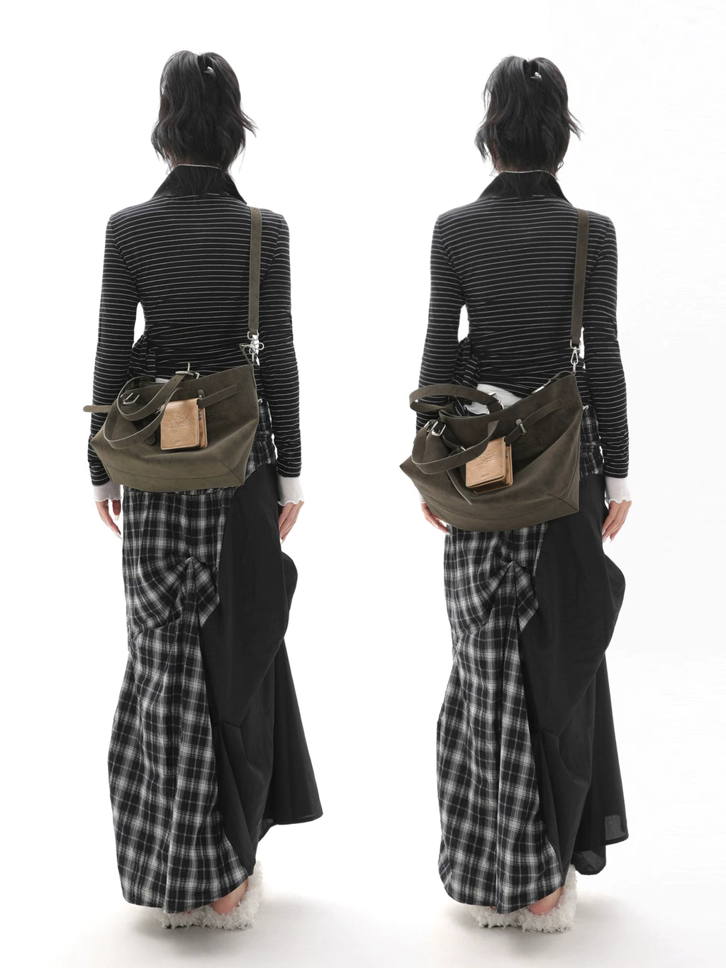 JANDRESS moss green large-capacity modern tote bag