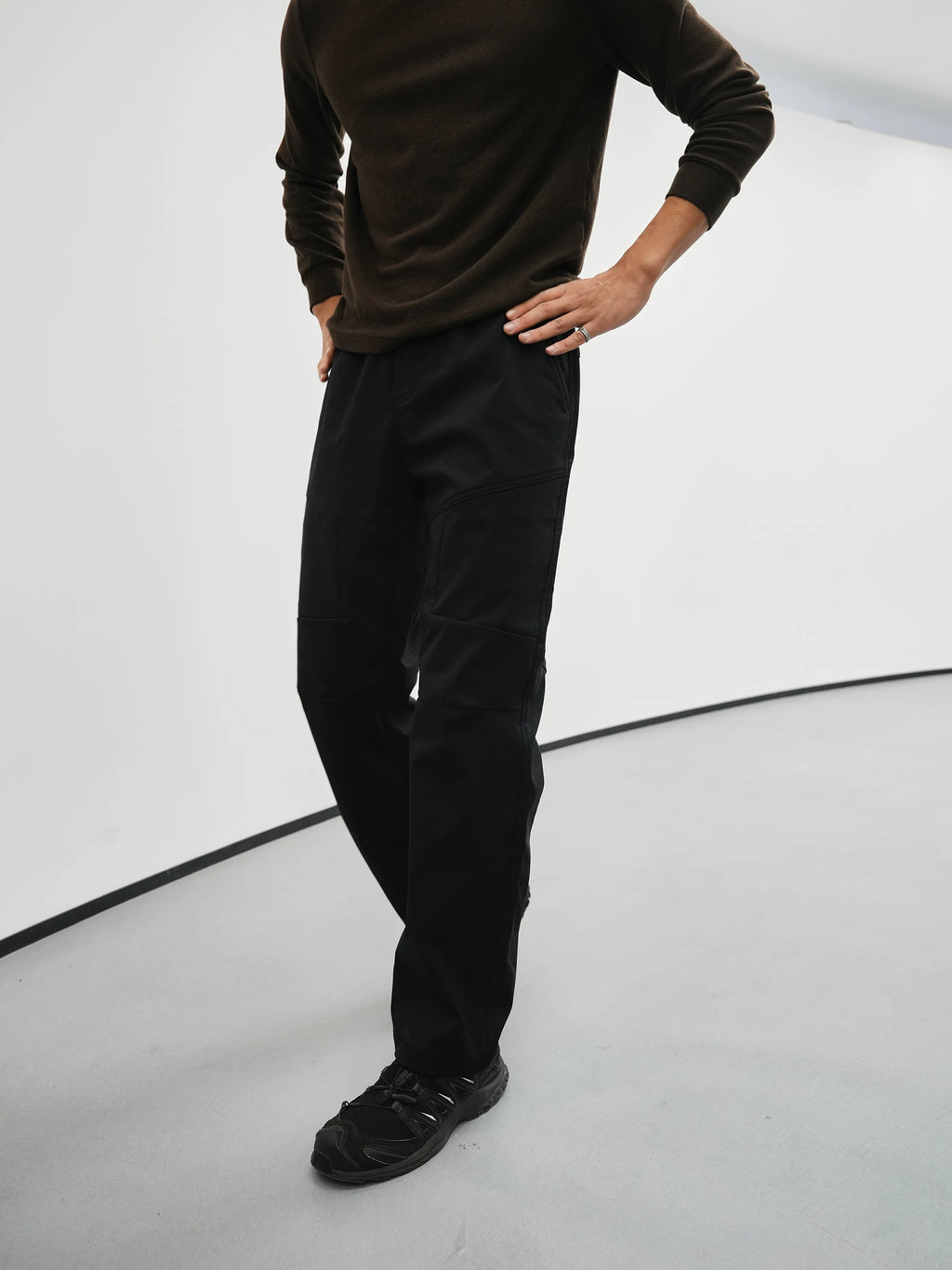 GTAL Casual Thin Velvet Splicing Casual Straight Pants