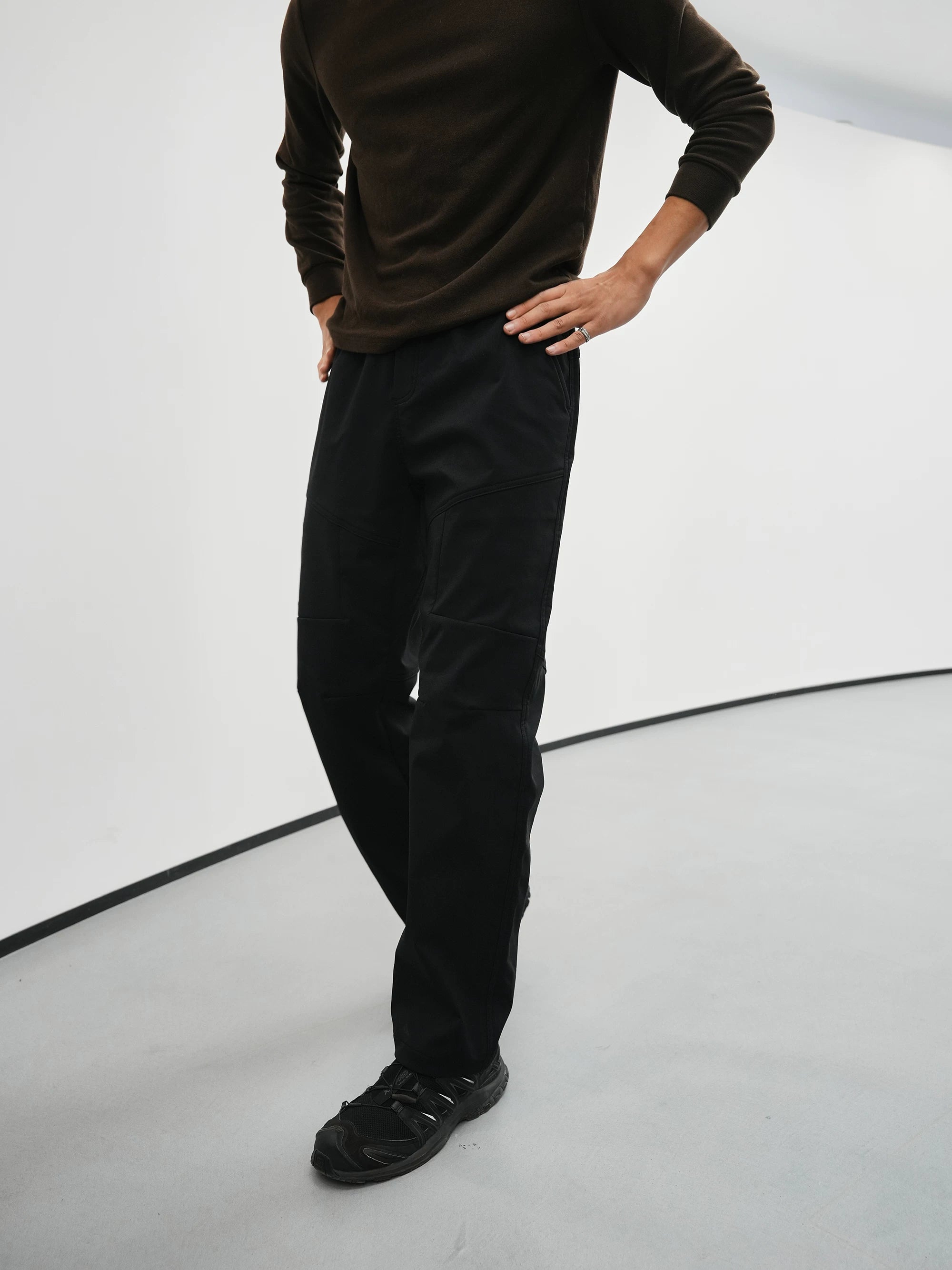 GTAL Casual Thin Velvet Splicing Casual Straight Pants