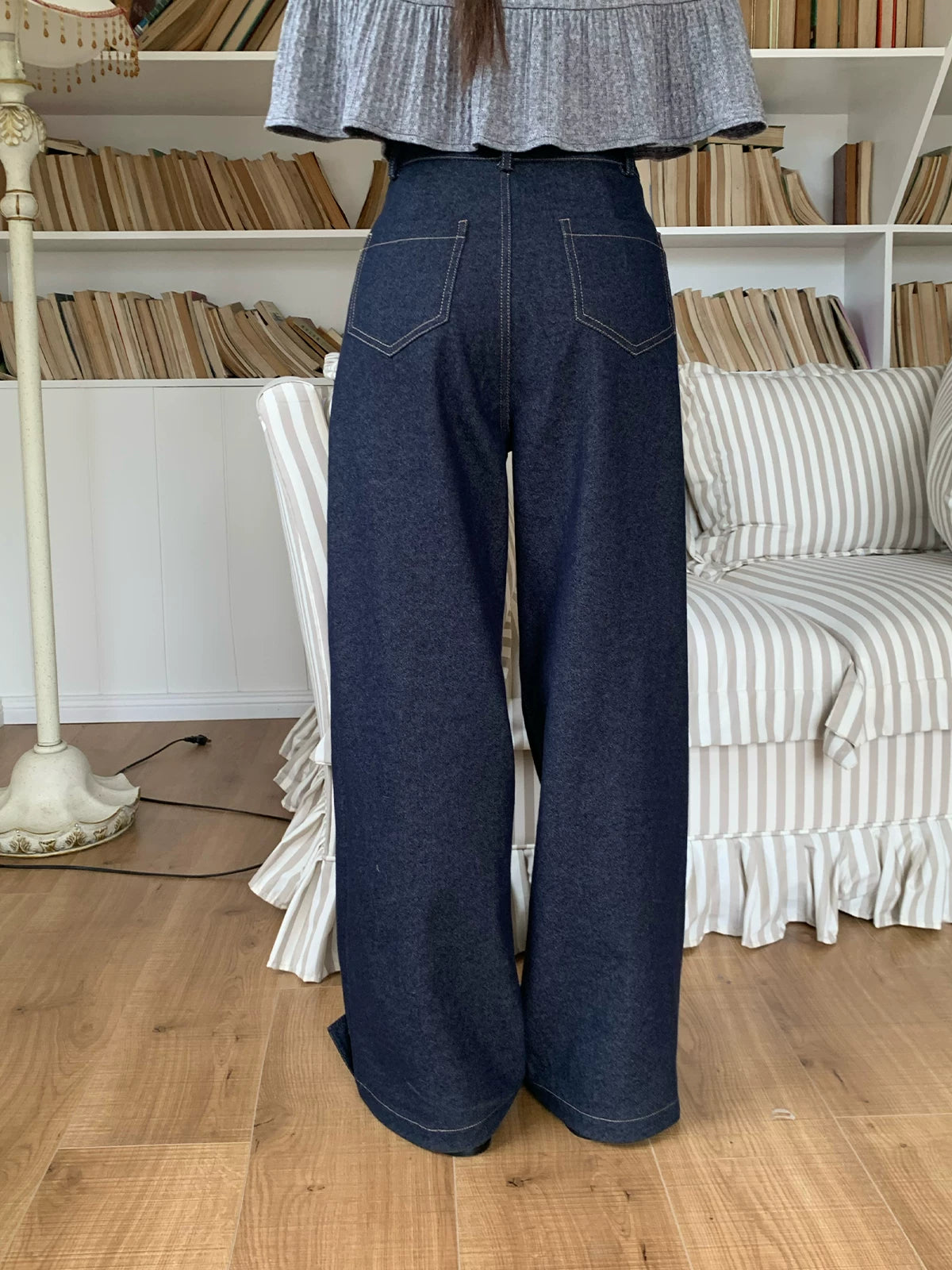 MUCHA Retro Strap-on High-waisted Jeans