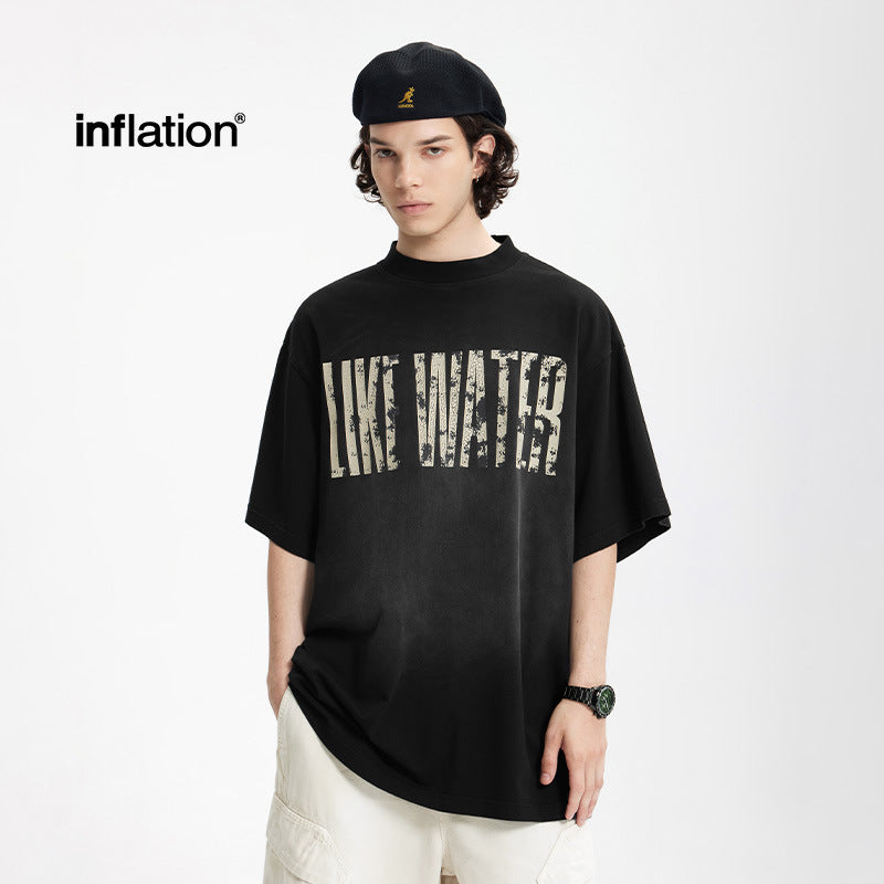 INF Retro Crack Spray Ma Liu Washing Water Tee