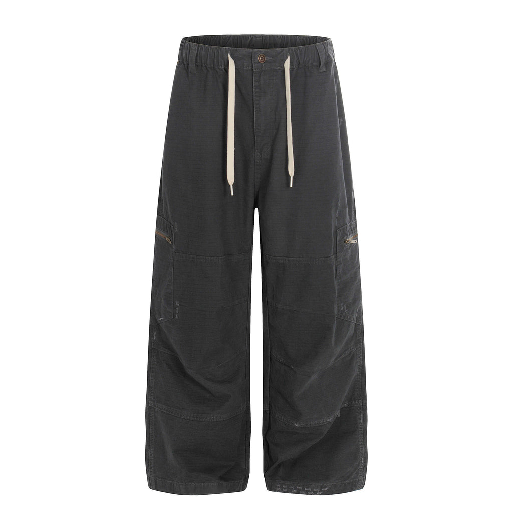 A+WF Retro Made Old Dirty Stained Pleated Overalls