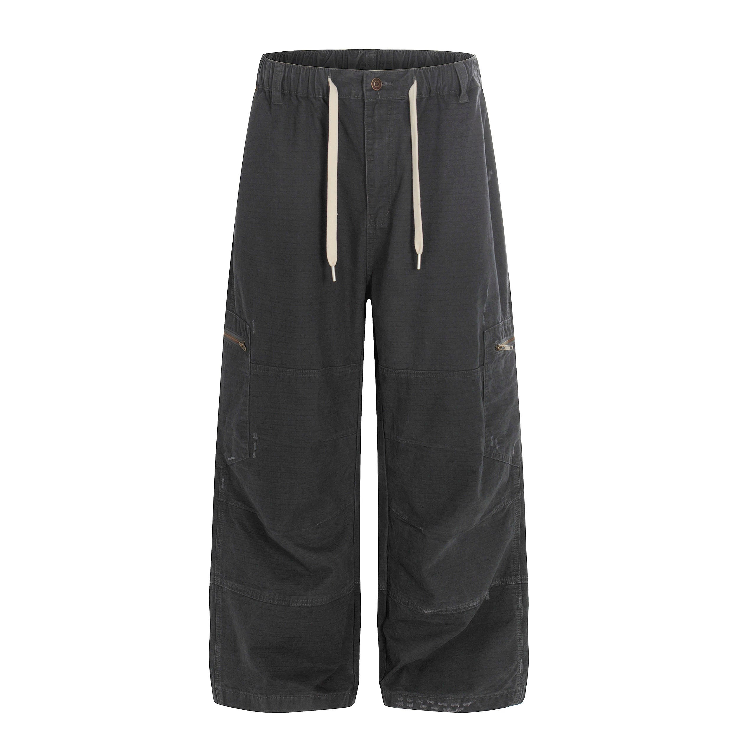 A+WF Retro Made Old Dirty Stained Pleated Overalls