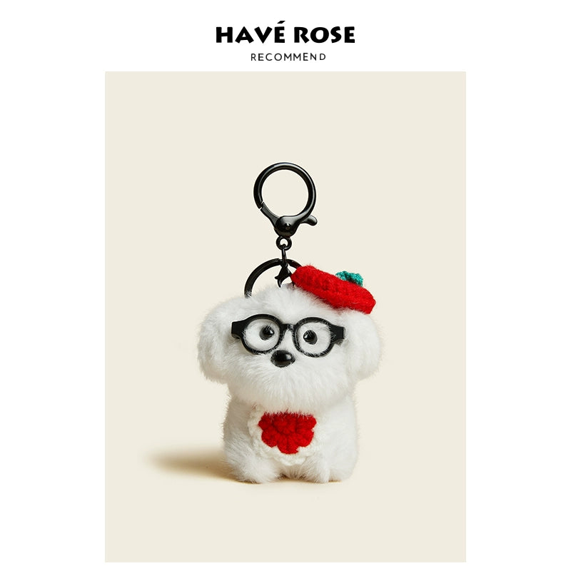HAVEROSE Masked Dog Plush Doll Pendant
