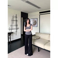 WITHMIN Loose Low-rise Slim Straight Wide-leg Pants