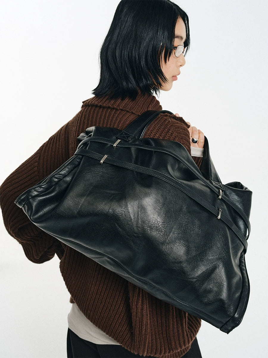 LIMPIDOCULUS Textured Eco-friendly PU Shoulder Large Capacity Bag