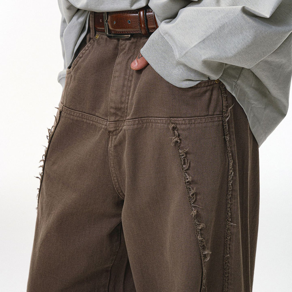 Inflation Rough Edge Old Destruction Style Casual Pants