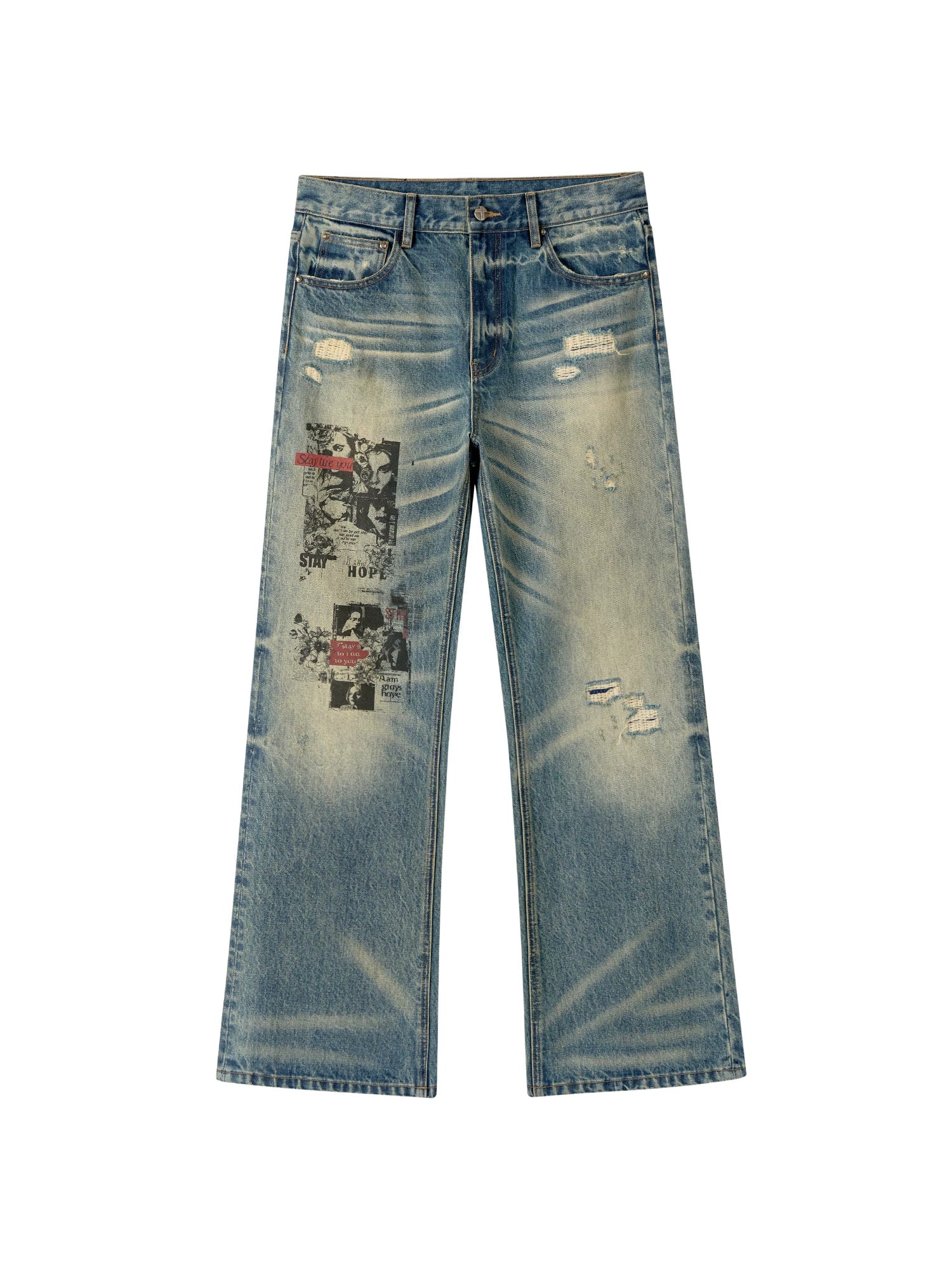 SGW Ripped Loose Straight Jeans