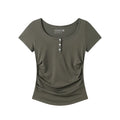 CryingCenter Round Neck Pleated Tee