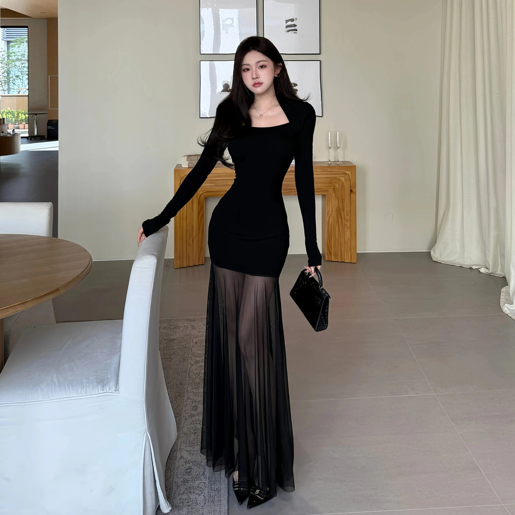 Instunning Mesh Stitching Dress