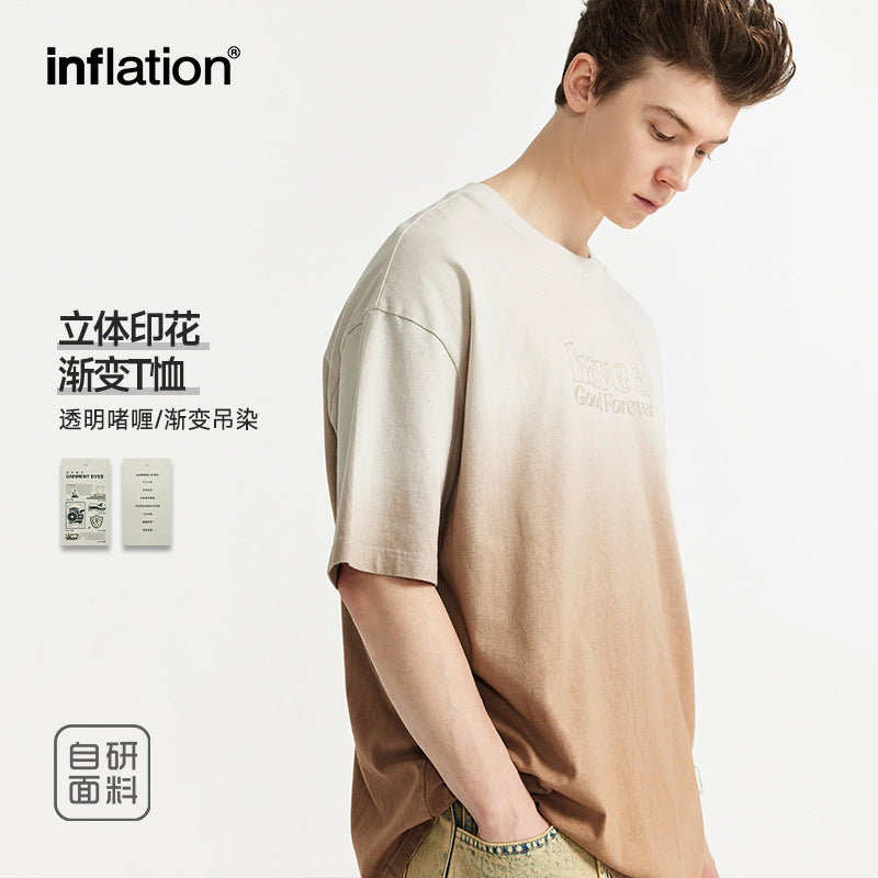 INF three-dimensional printing gradual change100% Cotton Tee