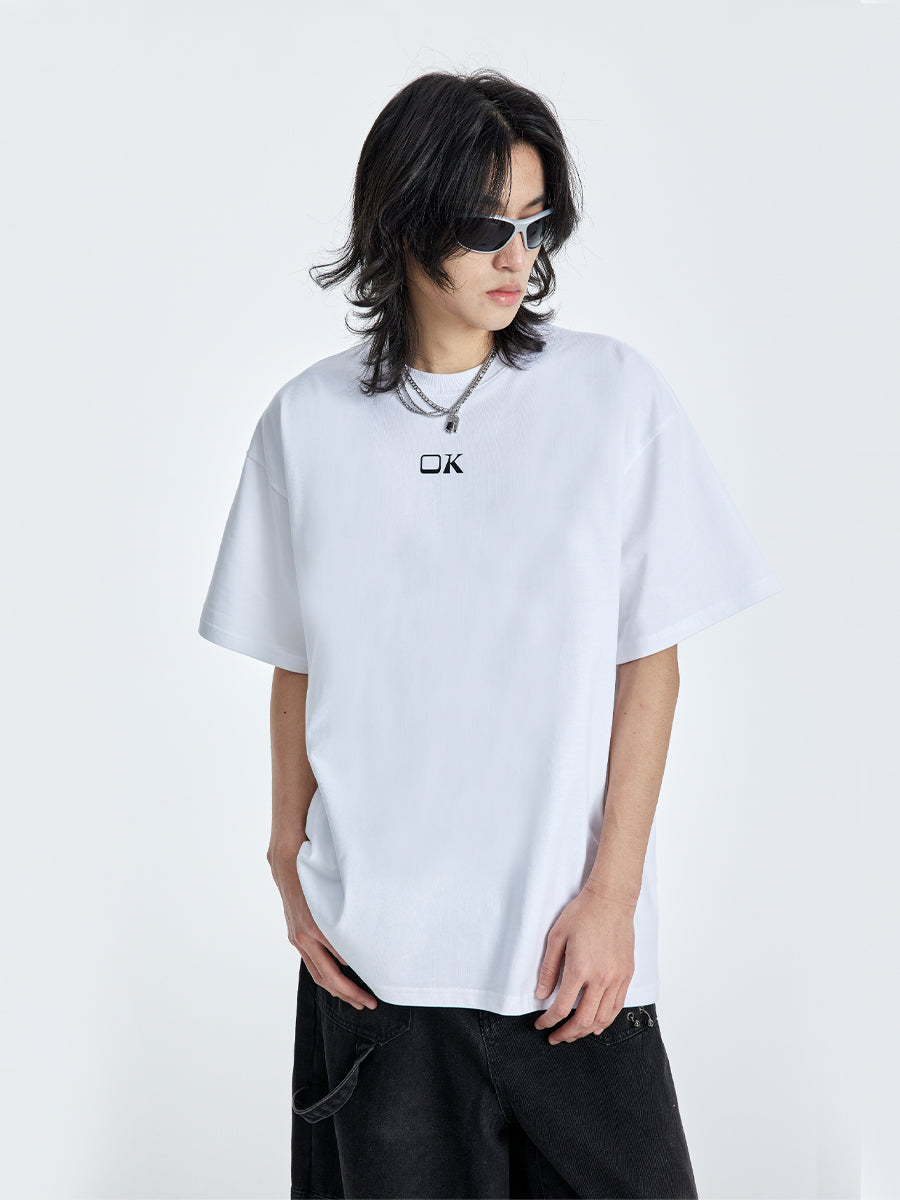The 76th human NMK heavy 260g ok slogan 100% Cotton Tee