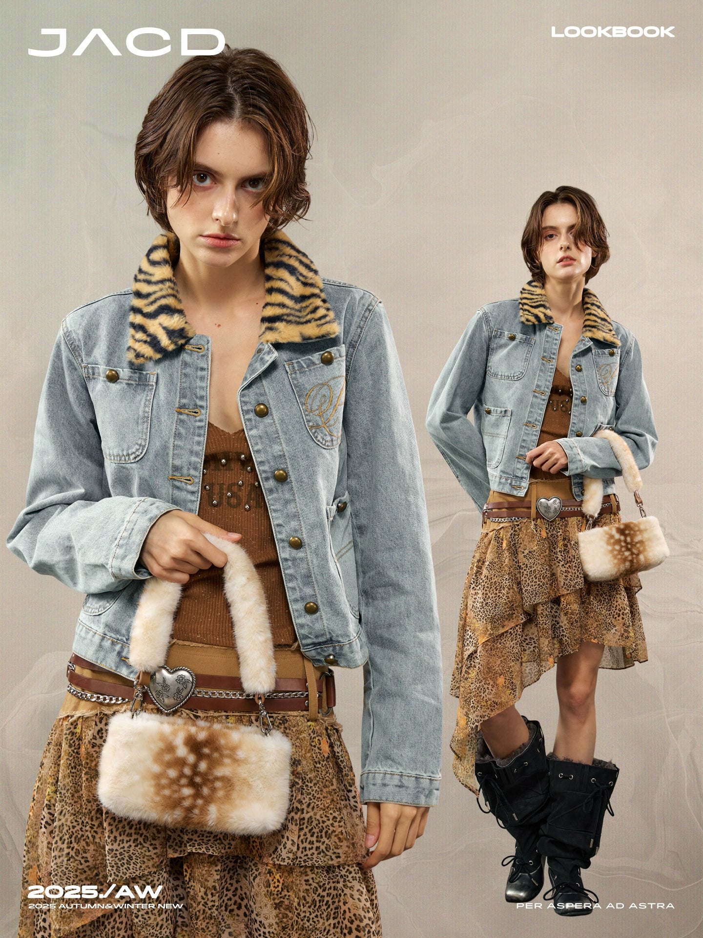 (Clearance) JACD Spotted Deer Hairy Underarm Bag