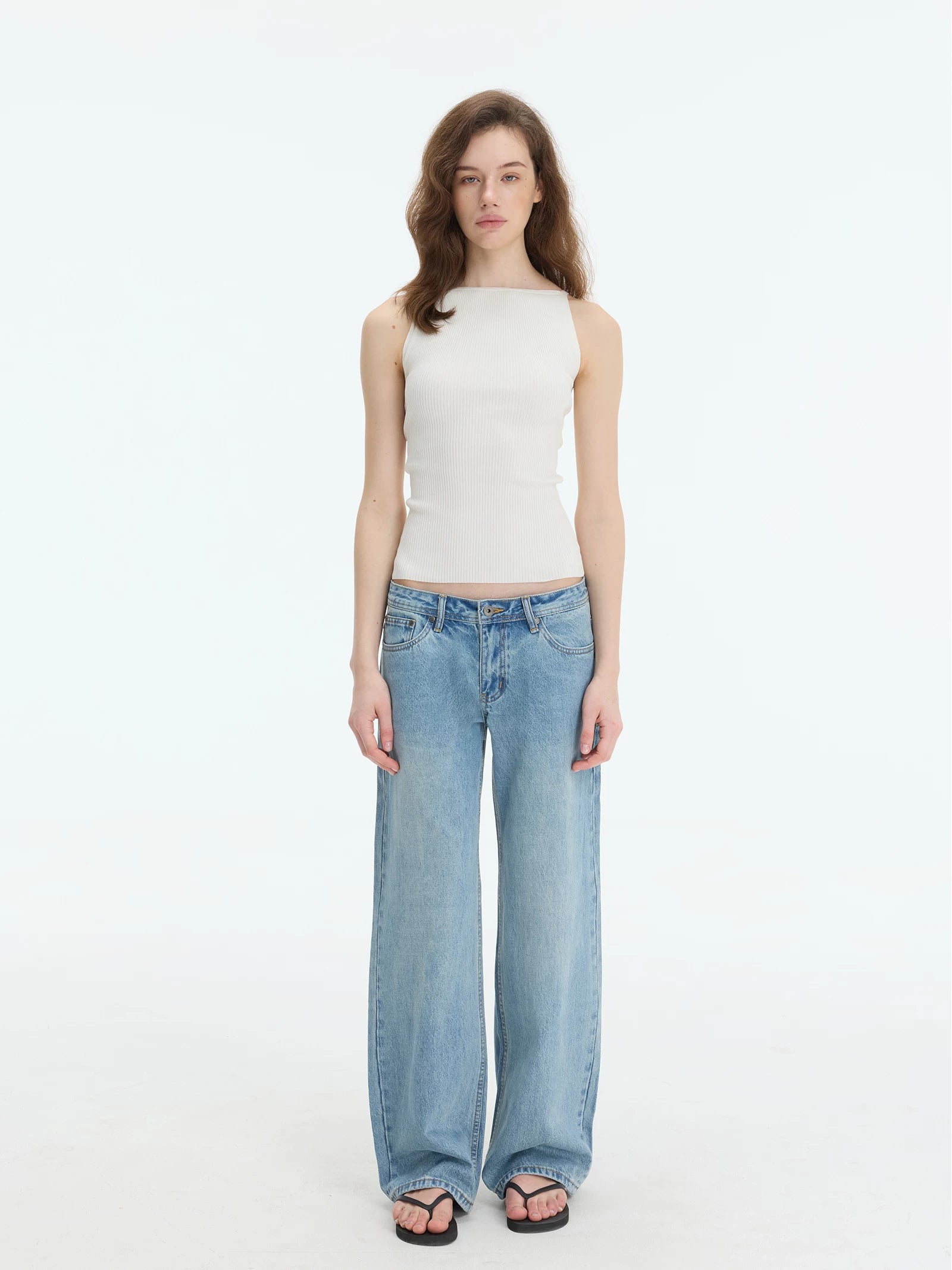 Veryrareme One-Neck Knitted Sling Vest