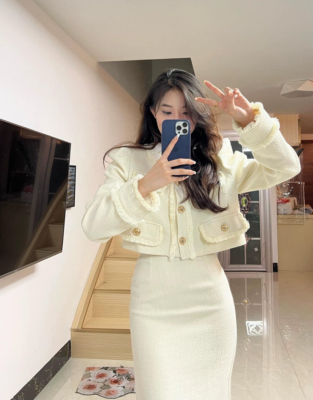 PANPAN Xiaoxiangfeng Suit Women's Medium and Long Suit Skirt