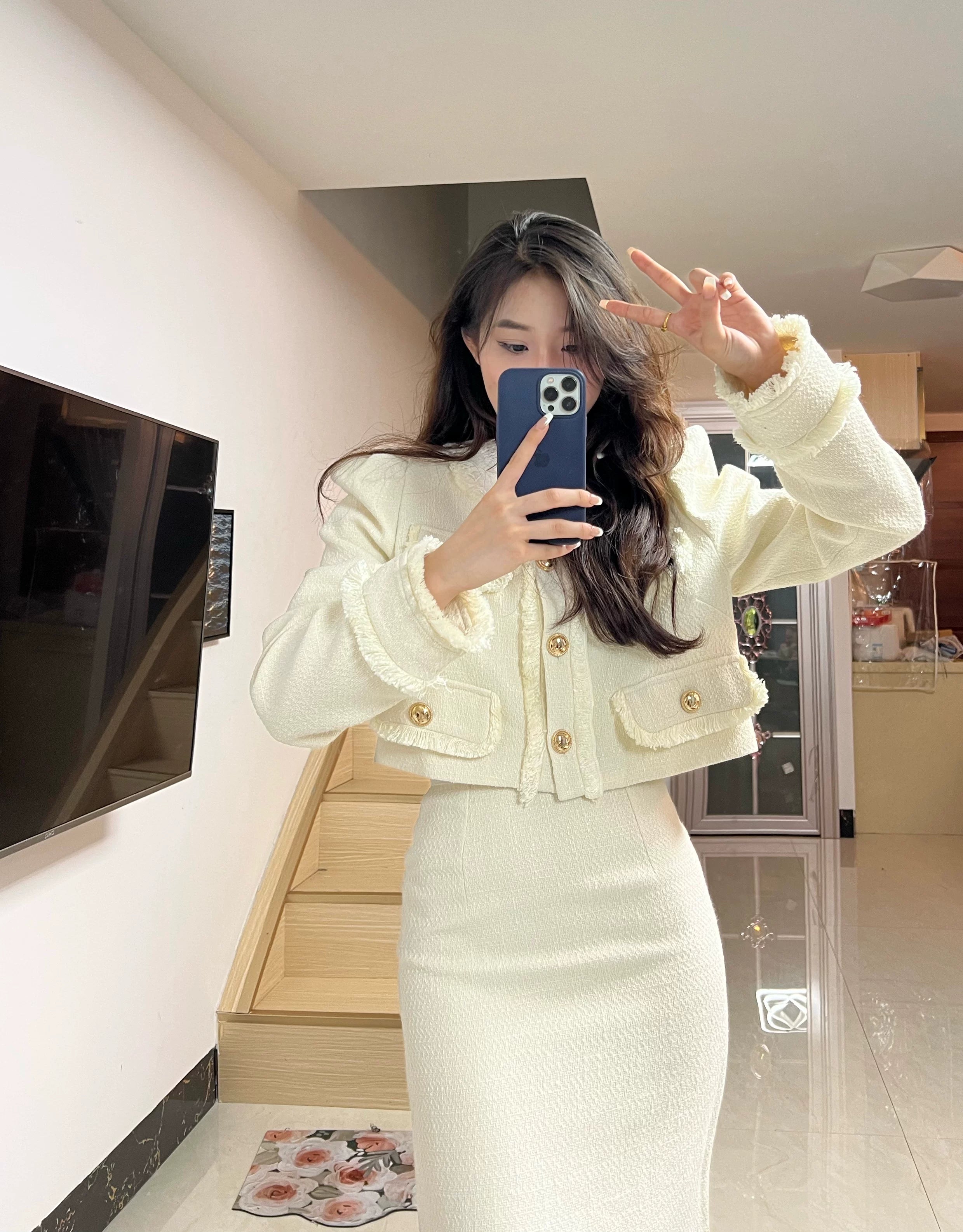 PANPAN Xiaoxiangfeng Suit Women's Medium and Long Suit Skirt