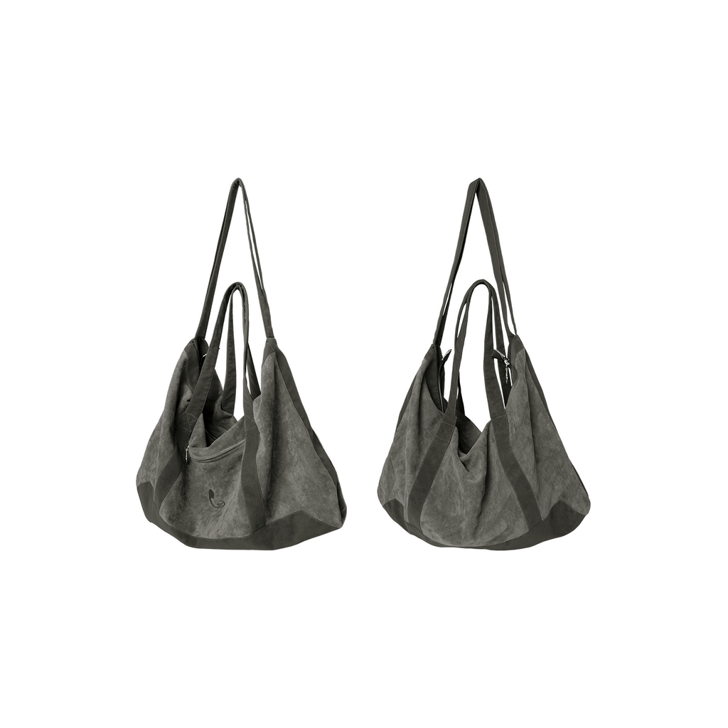 RELABEL Suede Spliced Portable Shoulder Crossbody Backpack