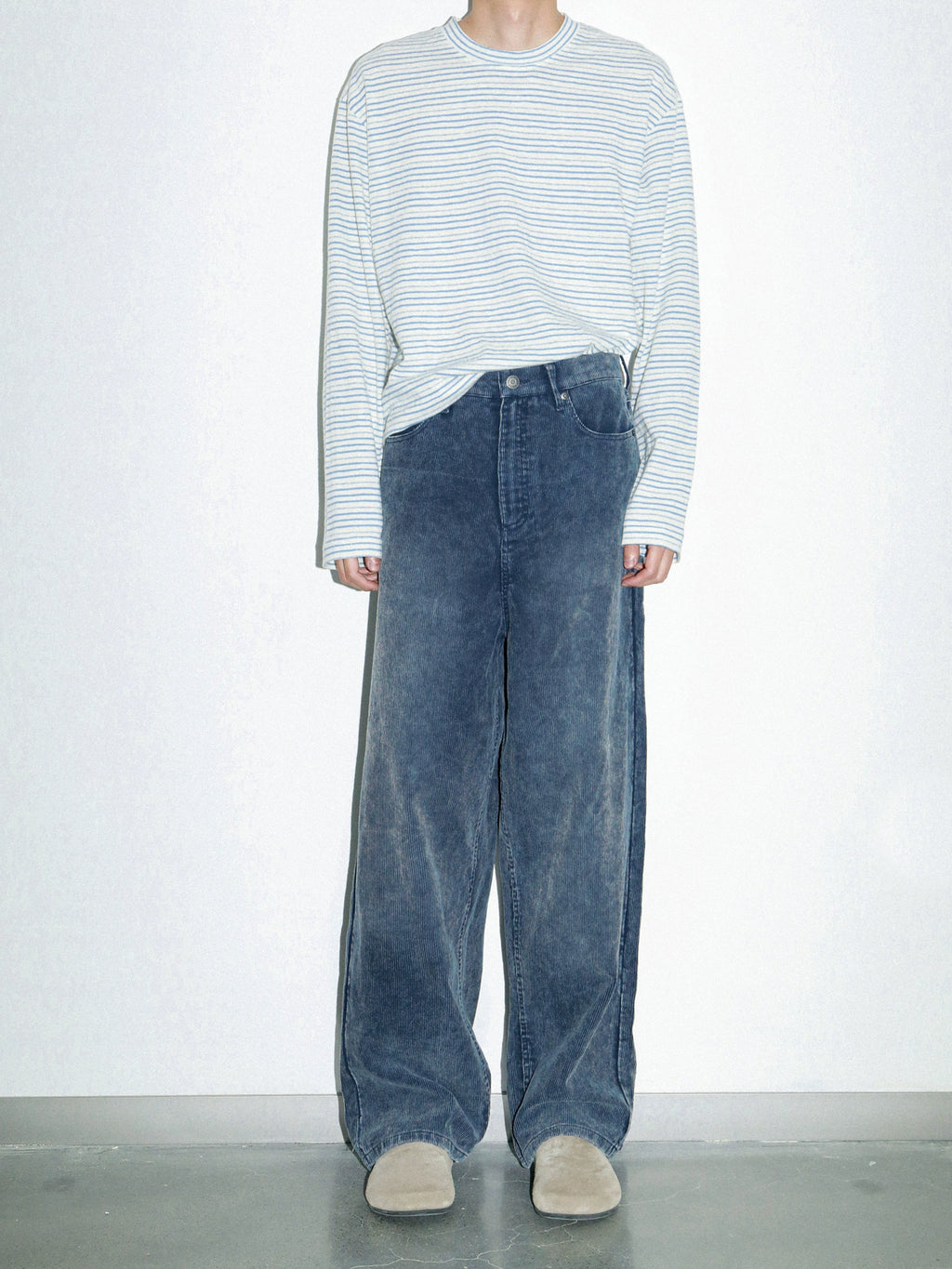 PLUS NO LOGO Casual Striped Crew Neck Long Sleeve