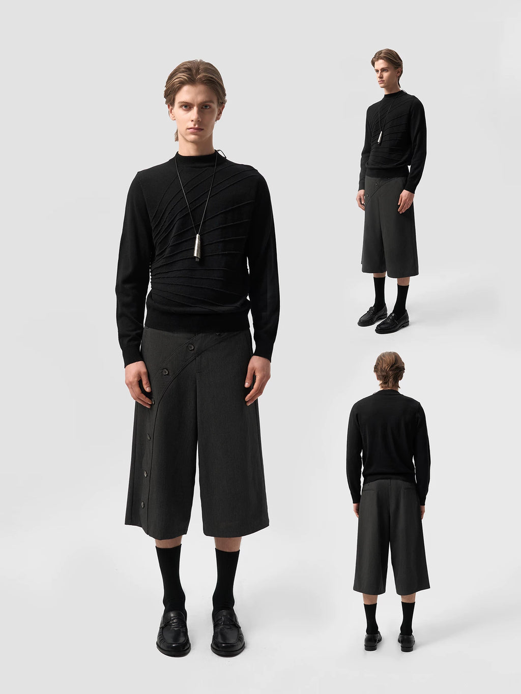 Slight Vogue Slash-Breasted Suit Shorts