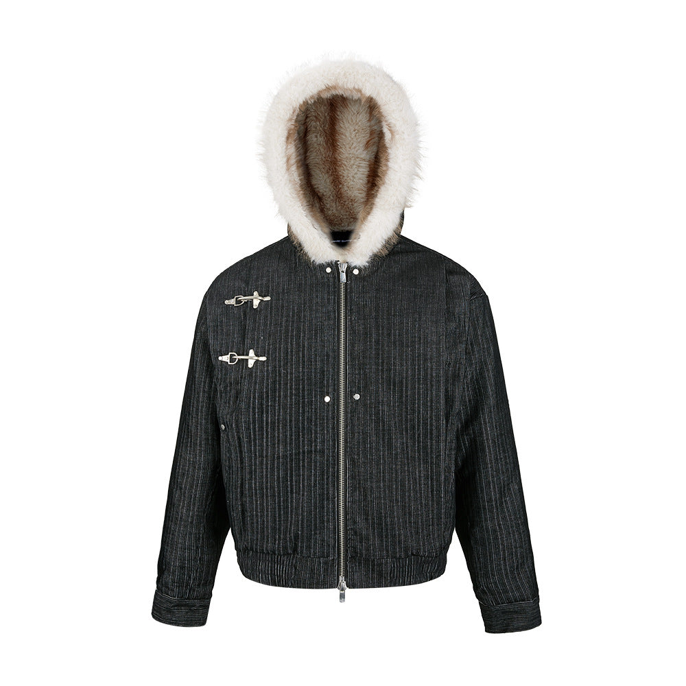MADEEXTREME Warm Padded Fur Collar Jacket